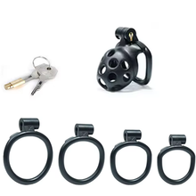 Load image into Gallery viewer, Black Bubbles Chastity Cage - Nub