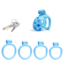 Load image into Gallery viewer, Blue Bubbles Chastity Cage - Nub