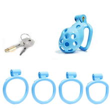 Load image into Gallery viewer, Blue Bubbles Chastity Cage - Small