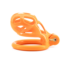 Load image into Gallery viewer, Orange Gridlock Chastity Cage - Small