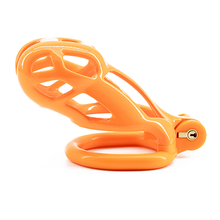 Load image into Gallery viewer, Orange Gridlock Chastity Cage - Standard