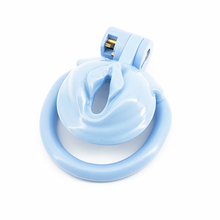 Load image into Gallery viewer, Locked Princess Micro Chastity Cage - Blue