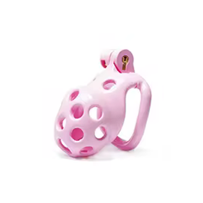 Pink Bubbles Chastity Cage - Small