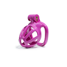 Load image into Gallery viewer, Purple Python Chastity Cage - Nub