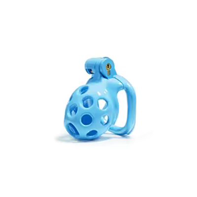 Blue Bubbles Chastity Cage - Nub