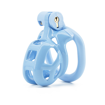 Blue Gridlock Chastity Cage - Nub