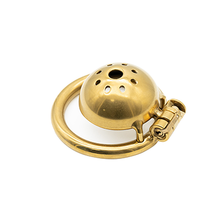 Load image into Gallery viewer, Nub Cap Sounding Chastity Cage - Gold
