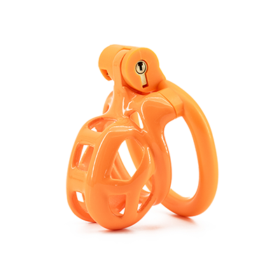 Orange Gridlock Chastity Cage - Nub