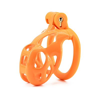 Orange Gridlock Chastity Cage - Small