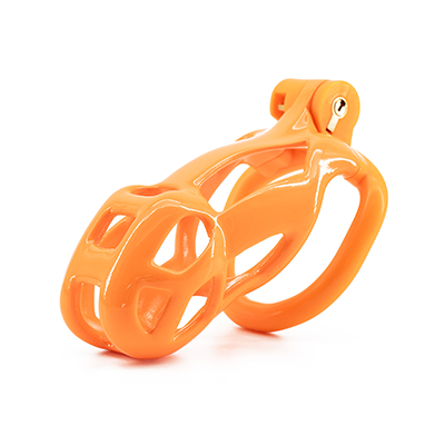 Orange Gridlock Chastity Cage - Standard