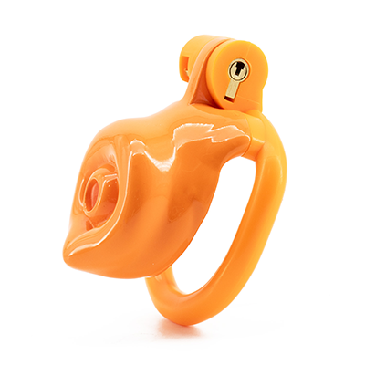 Orange Pup Resin Chastity Cage - Small