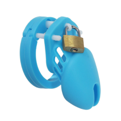 Blue Silicone Chastity Cage