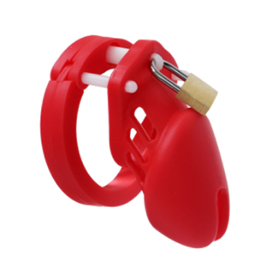 Red Silicone Chastity Cage