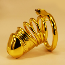 Load image into Gallery viewer, Golden Plated Chastity Cage
